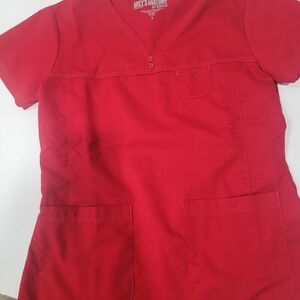 Grey's Anatomy Vivid Red Scrub Top
